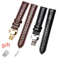 lizard genuine leather watchbands 16 18 20 22 mm watch butterfly buckle watch band steel buckle strap wrist belt bracelet 3a