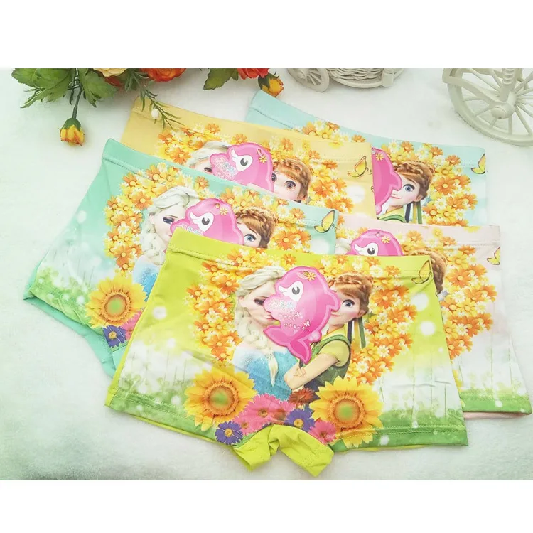 5 шт./лот милые хлопковые трусы-боксеры нижнее белье принцессы для девочек