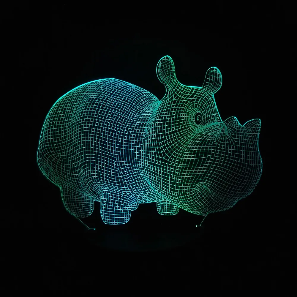 3D свинка дикая кабана животное Иллюзия ночник 7 цветов меняющий стол спальня детская для малышей прикроватная лампа настроение освещение подарки