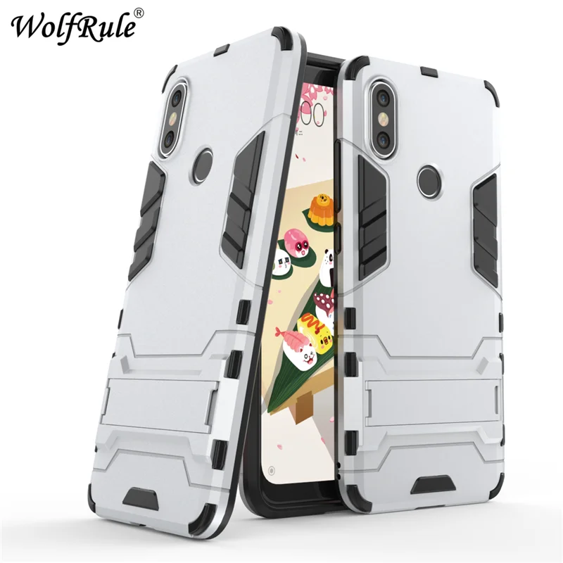 Anti-knock Case For Xiaomi Mi A2 Cover Soft Rubber + Hybrid Plastic Case For Xiaomi Mi 6x Case Holder Stand Bag For Xiaomi Mi A2