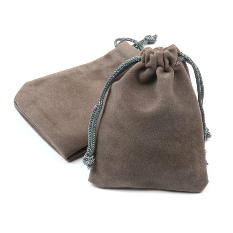 Сумки для украшений из серого бархата с завязками LANWAYLUCKY размером 7х9 см для свадеб, Рождества и вечеринок, материал - ткань, 50 штук в упаковке.