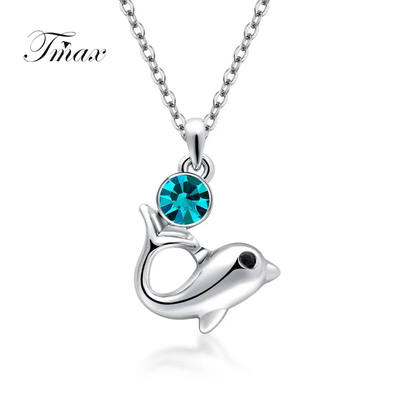 TengMaxi Shine Rhinestone Dolphin Princess Necklaces &amp Pendants Fashion Choker wholesale All-match Exquisite Jewelry Necklace | Украшения