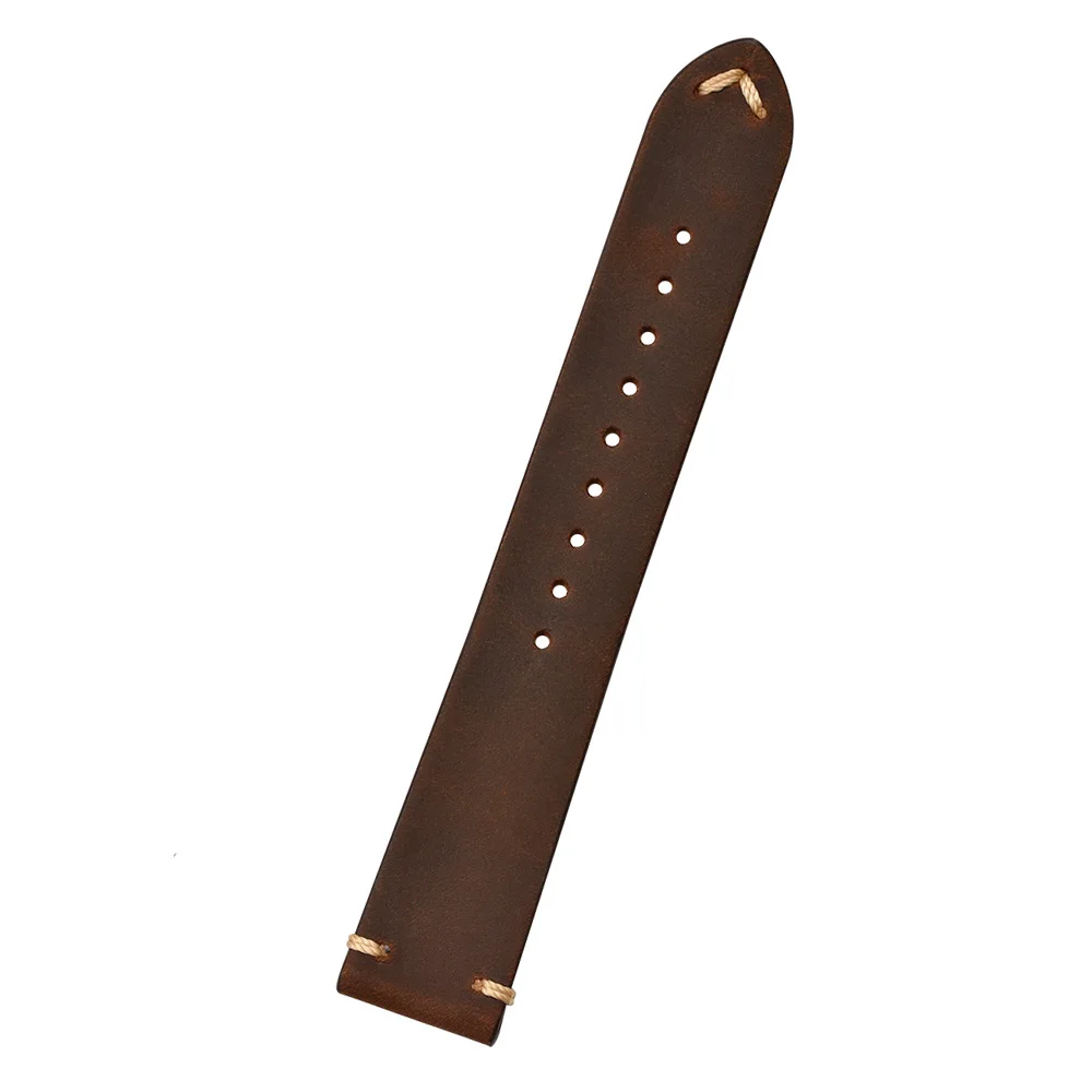 Dark brown BEAFIRY Crazy Horse ремешок для часов из телячьей кожи 18 мм 20 мм 22 мм коричневый синий зеленый серый черный ремень Wtchband для мужчин и женщин - Цвет ремешка: Dark brown