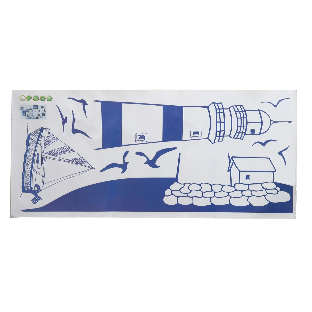 1 шт. съемные настенные Стикеры для океана Маяк птицы парусный корабль наклейки