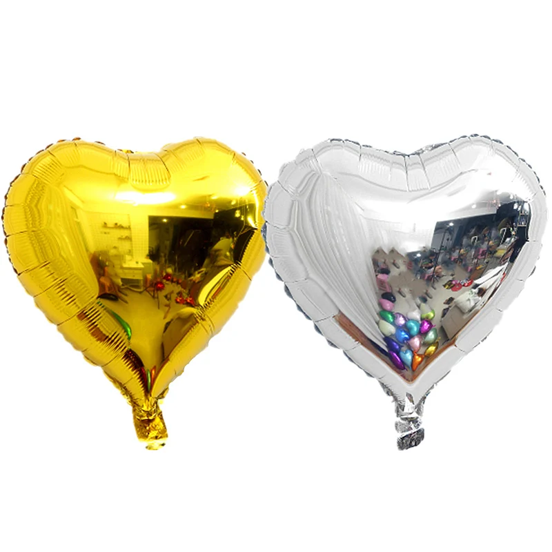 5p gold 5p sliver 10 шт. 10 дюймов сердце любовь воздушные шары надувные фольгированные шары Свадьба День святого Валентина украшения гелиевый воздушный шар Globos день рождения - Цвет: 5p gold 5p sliver