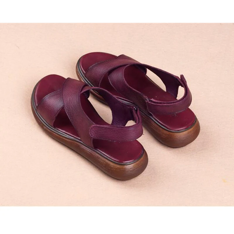 

CEYANEAOWomenSandals Soft Leather Gladiator Sandals Women Casual Summer Shoes FemaleFlat Sandals Beach Shoes Woman Zapatos Mujer