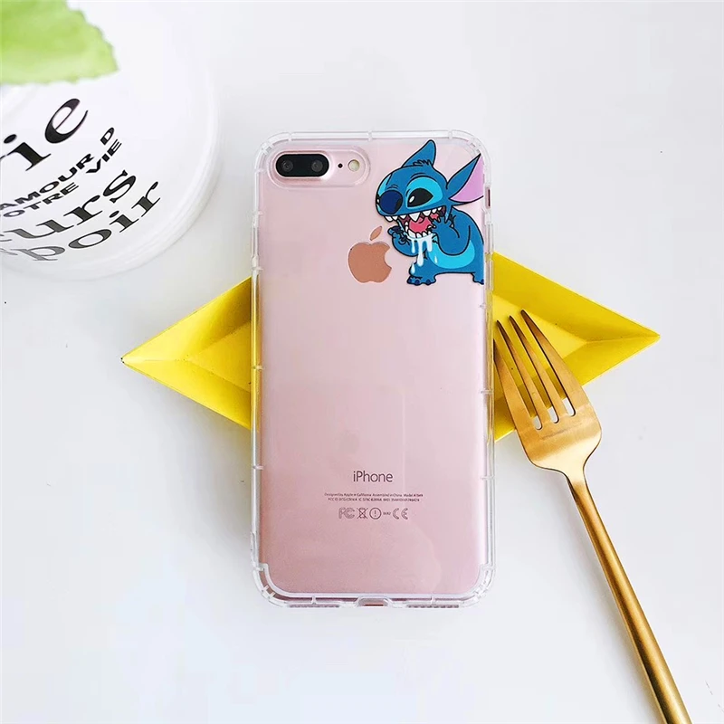 Новый чехол крышка с рисунками для iphone 6 S 7 8 plus X 10 XR XS MAX Stitch прозрачные милые