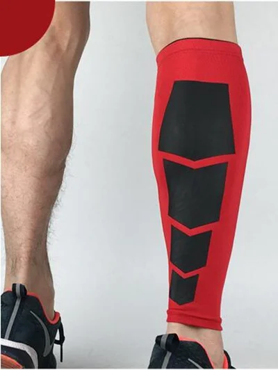 02 Red Новинка, компрессионные носки для бега, велоспорта, гетры для мужчин и женщин, футбольные Защитные носки, защита голени, 1 шт - Цвет: 02 Red