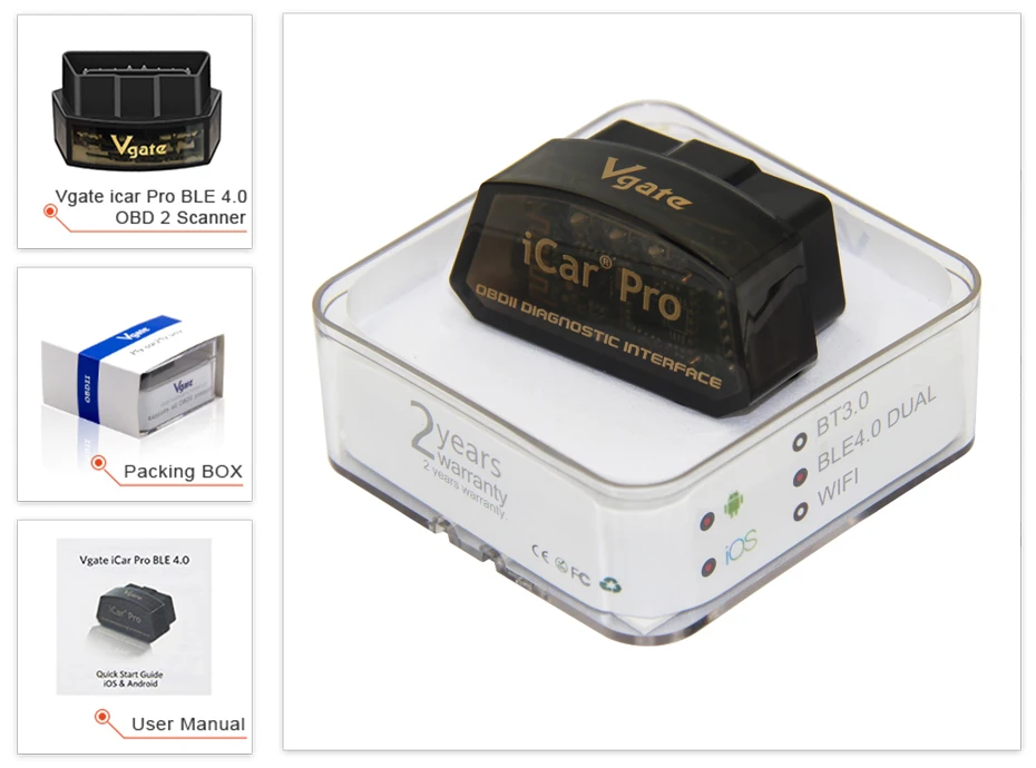 Vgate iCar2 iCar3 Pro ELM327 V2.1 OBD2 Wi-Fi Bluetooth для IOS/Android obd obd2 Авто диагностический сканер инструмент PK ELM 327 V1.5