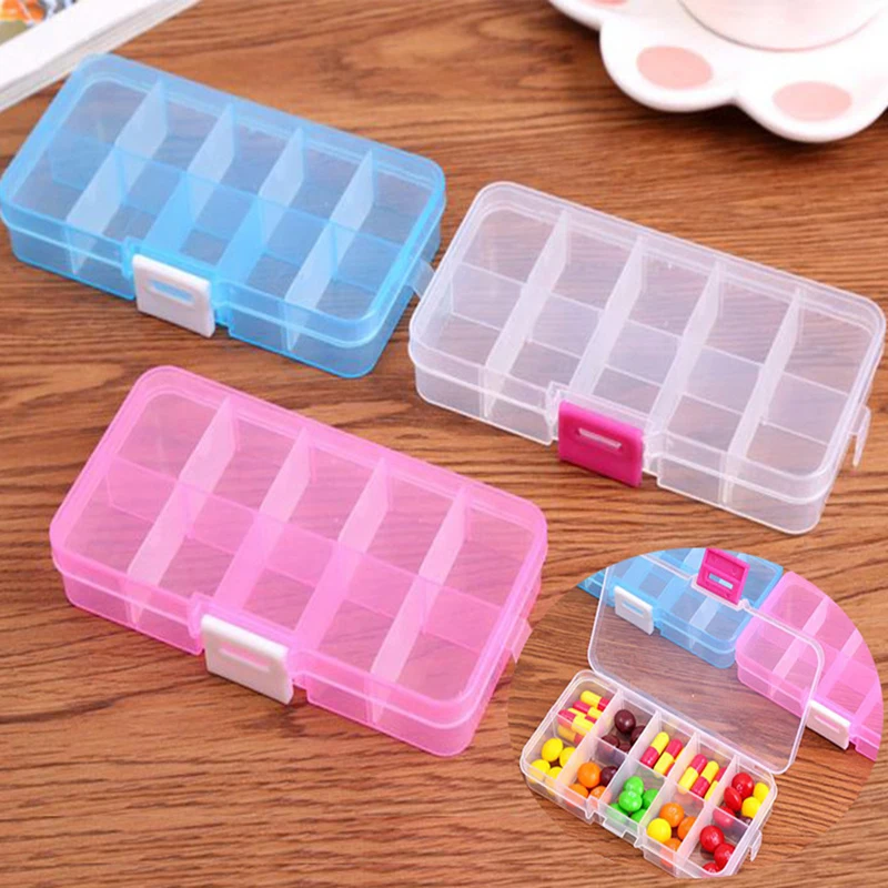 Сетчатый прозрачный пластиковый чехол для хранения 15 драгоценных камней ящик