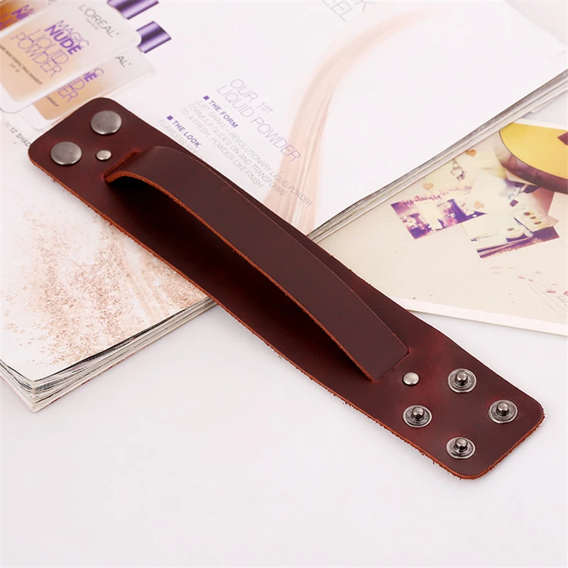 JINSE 2017 Fashion Genuine Men Leather Bracelets Brand Punk Wide Cuff &amp Bangle For Jewelry Accessory HQ081 | Украшения и