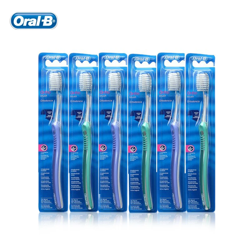 Oral B ToothbrushTeeth Whitening Trimmed for Braces Deep Clean Teeth Brush Orthodontics 5 Color Random Delivery 6pcs=1 pack | Красота и