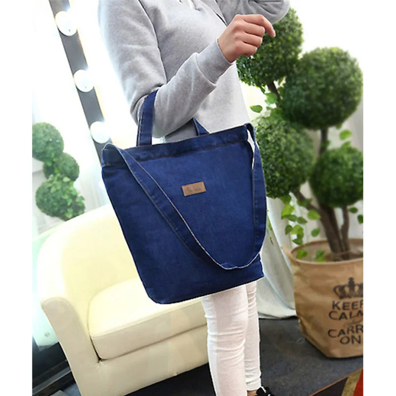 

1pcs Women Denim Crossbody Bag Large Capacity Simple Durable Messenger Bag New