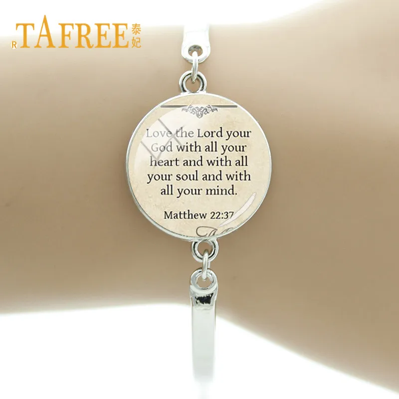 Браслет TAFREE для писания христианство Библия тексты из Матфея 22:37 ' Love The Lord your God с