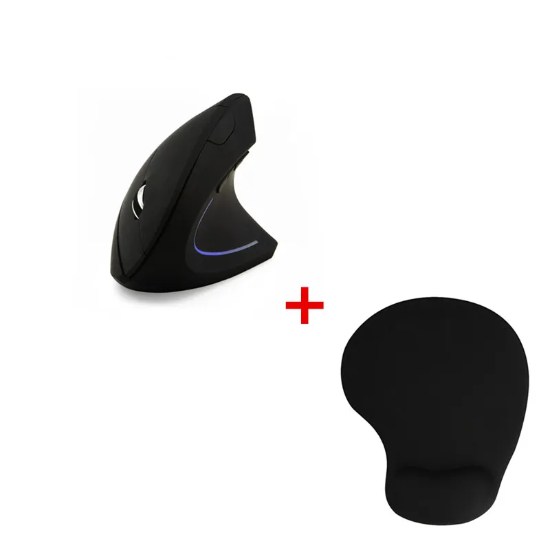 mouse with pad Беспроводной Bluetooth Вертикальная Мышь 5D эргономичный 800/1200/1600 Точек на дюйм красочные мыши с подсветкой для запястий комплект коврика для мыши для портативных ПК - Цвет: mouse with pad