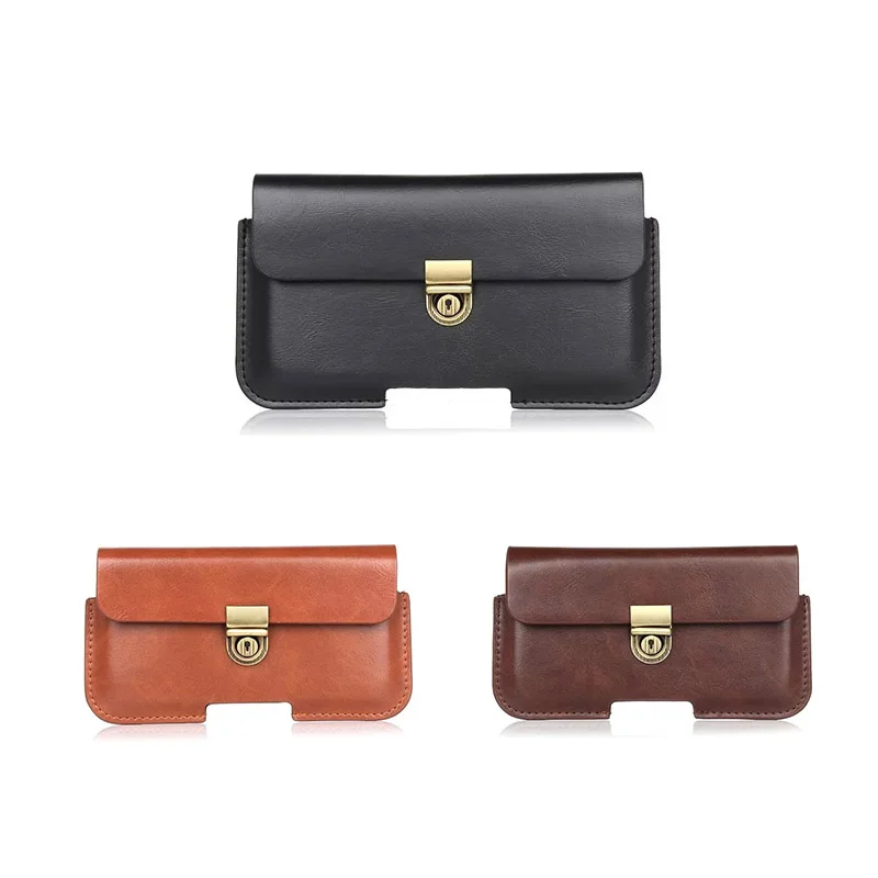 3 Colours Outdoor Wallet Cover Belt Pouch Leather Phone Case For zte axon 7 nubia z11 blade v7 moto g4 plus z x play 5.5" Below |