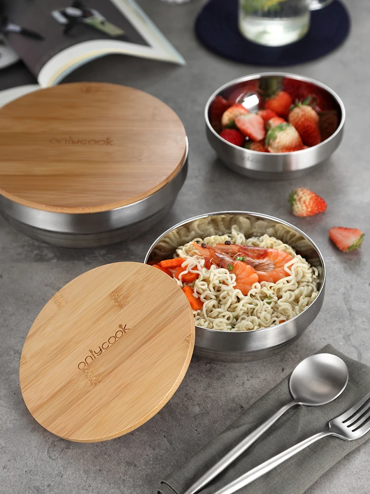 Большая Бытовая чаша ONLYCOOK из нержавеющей стали 304 чаши с двойной изоляцией для