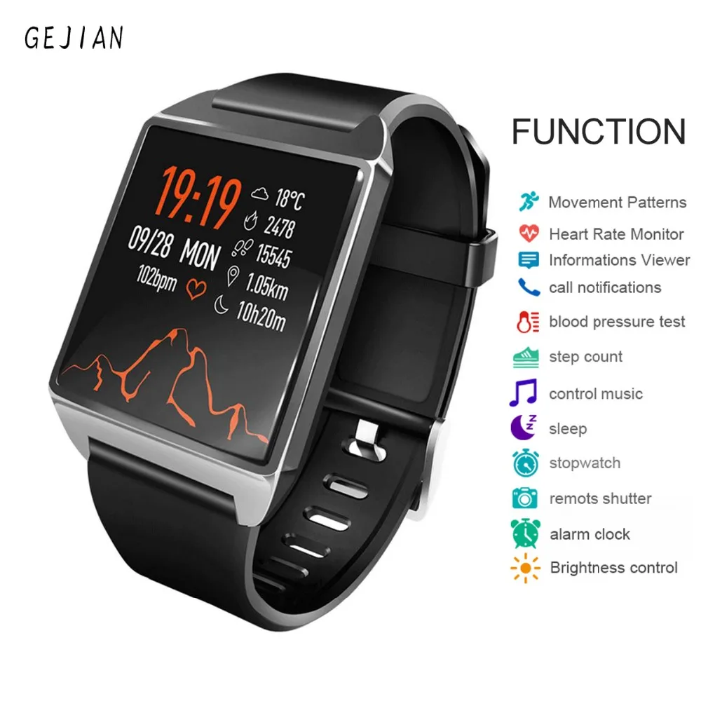 GEJIAN Новые смарт-часы Wo для мужчин s Мода Фитнес IP67 Водонепроницаемый gps для мужчин сердечного ритма кровяное давление спортивные Смарт-часы Android IOS