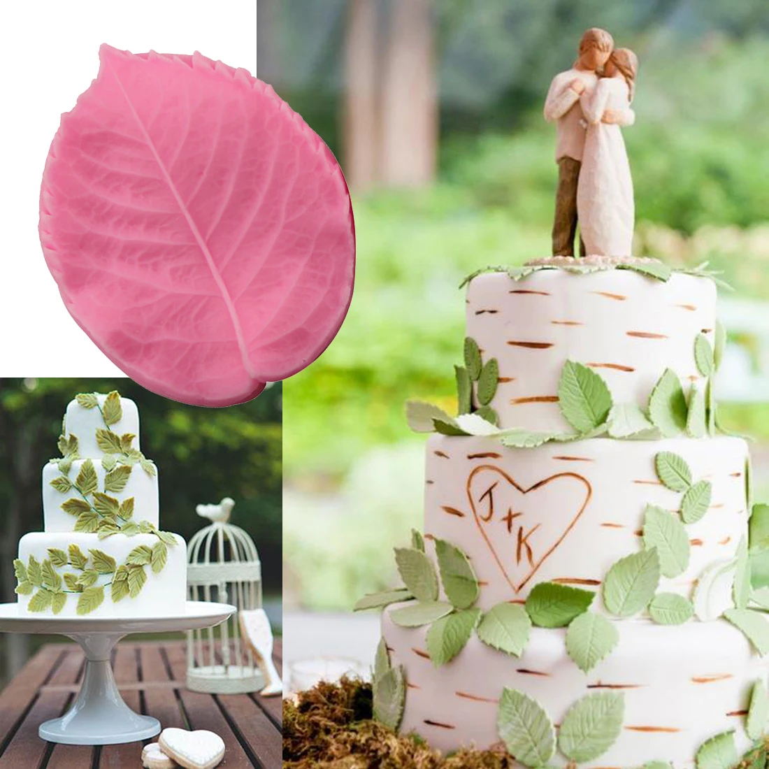 2 шт./компл. пионы розы цветок лепестки листья виниры силиконовые формы