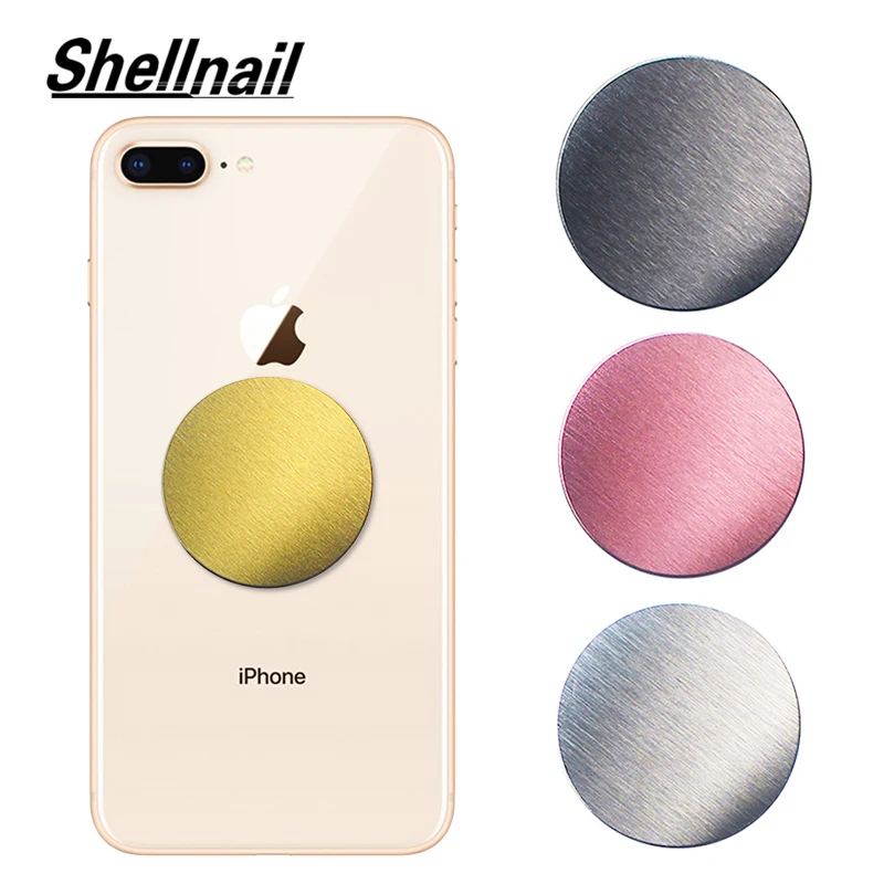 

SHELLNAIL Drawing Metal Plate Disk for Magnetic Car Phone GPS Holder for Iphone Universal Magnet Mobile Phone Stand Accessories