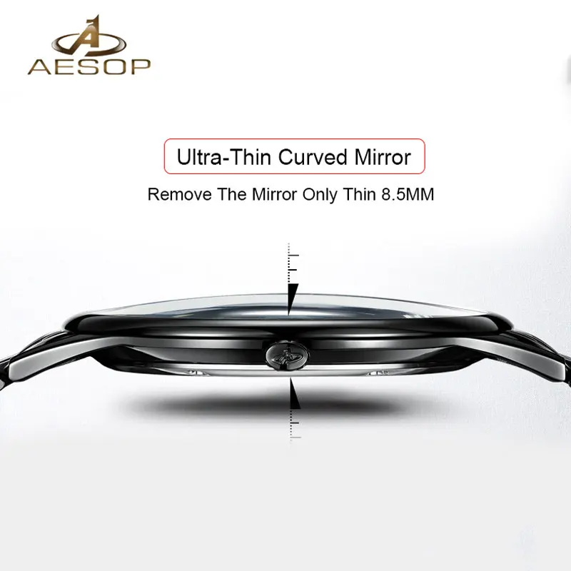 AESOP платье часы Мужские автоматические механические сапфировые хрустальные