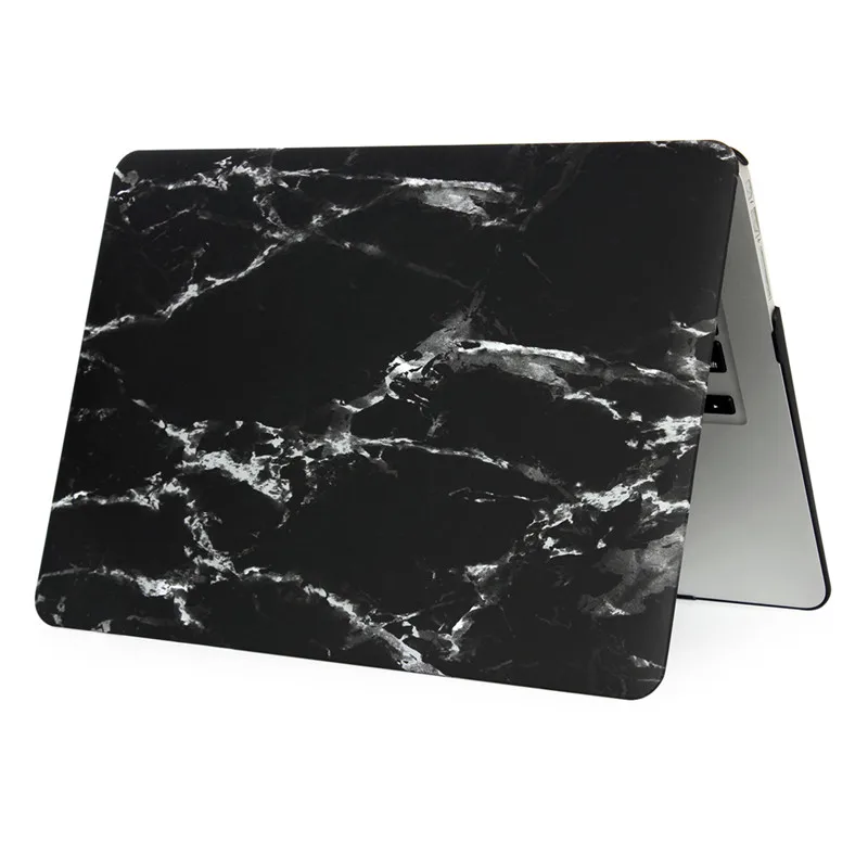 Black Silver EGYAL мраморный Матовый Жесткий Чехол для ноутбука Macbook Air 13 11 Pro 15 retina 12 дюймов чехол с сенсорной панелью для нового Pro ID cover A1932 - Цвет: Black Silver