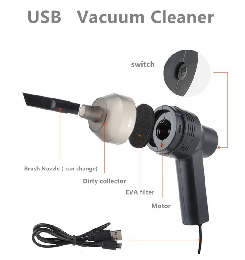 Портативный мини USB пылесос компьютер пылесборник очиститель для домашних