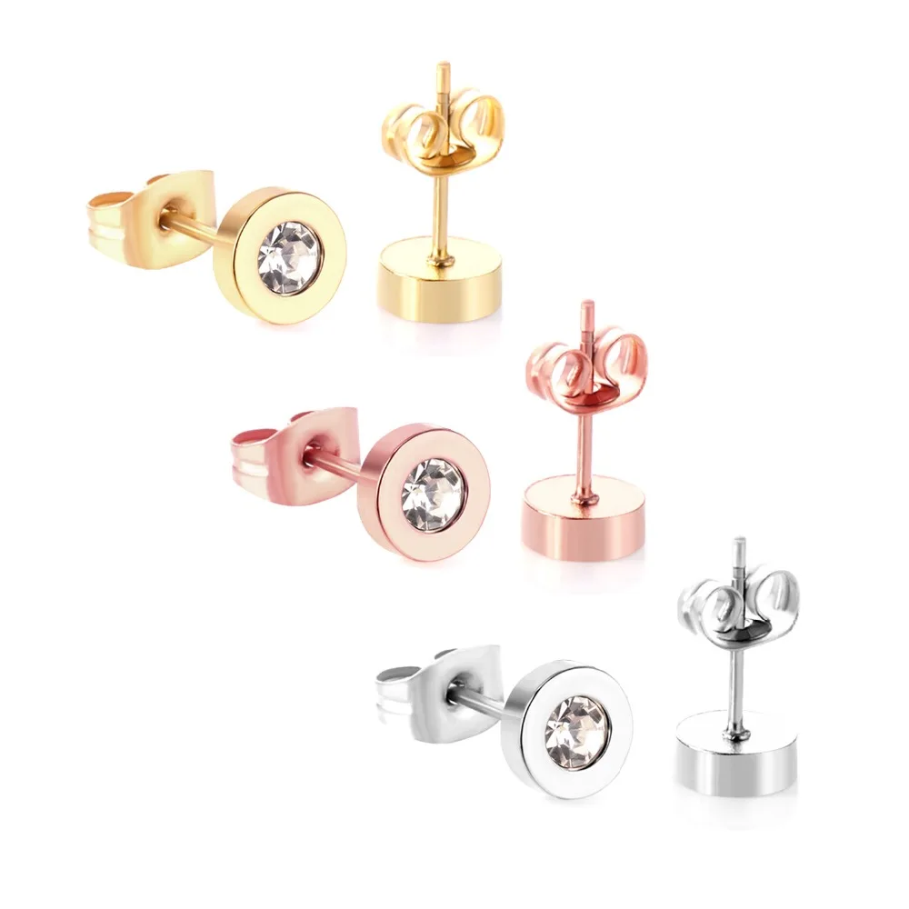 Серьги гвоздики LUXUKISSKIDS из нержавеющей стали 3 пары/Лот разные цвета женские