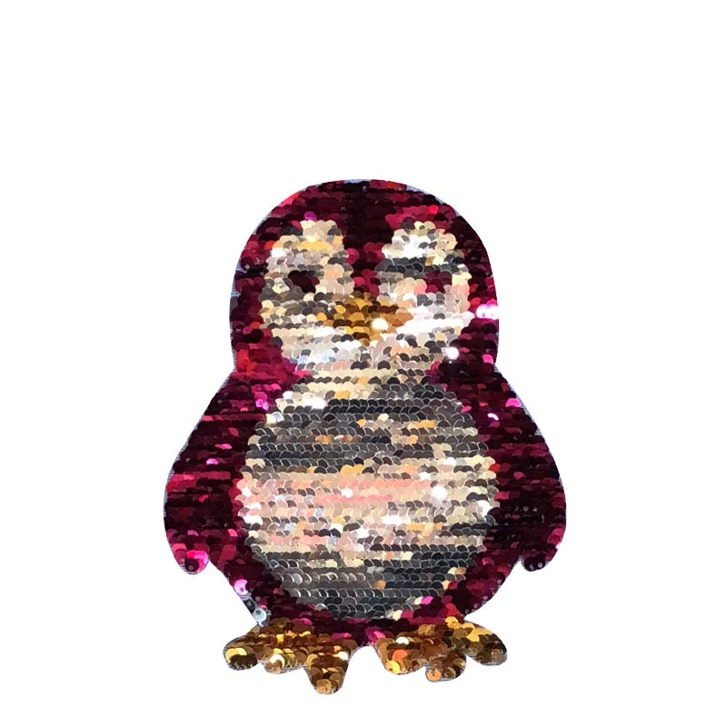 5 шт./лот Реверсивные блестки с пингвином пришитые нашивки для одежды сделай сам