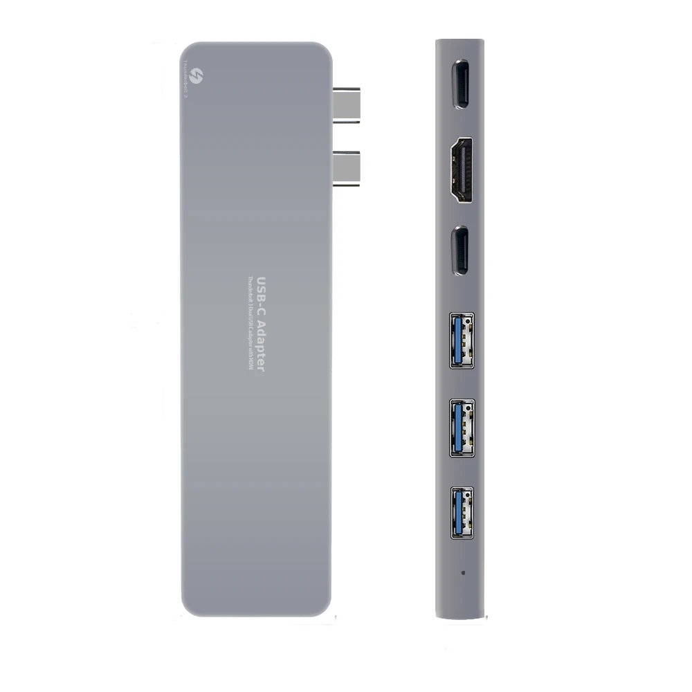 USB C Hub Thunderbolt 3 ALLFU 8 в 1 Type Pro адаптер для 2016/2017 MacBook 13 &quotи 15&quot|USB-хабы| |