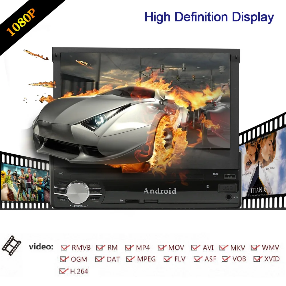 1 Din Android 6 01 Автомобильный мультимедийный авто радио dvd плеер gps с 7 дюймов