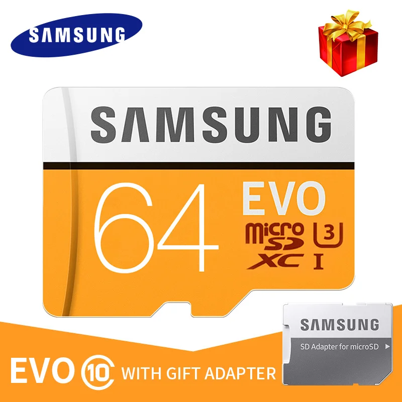 64GB EVO Карта памяти SAMSUNG Micro SD 256 ГБ 32 ГБ 64 Гб 128 ГБ 512 ГБ SDHC SDXC класс EVO+ класс 10 C10 UHS TF SD карты транс флэш Microsd - Емкость: 64GB EVO