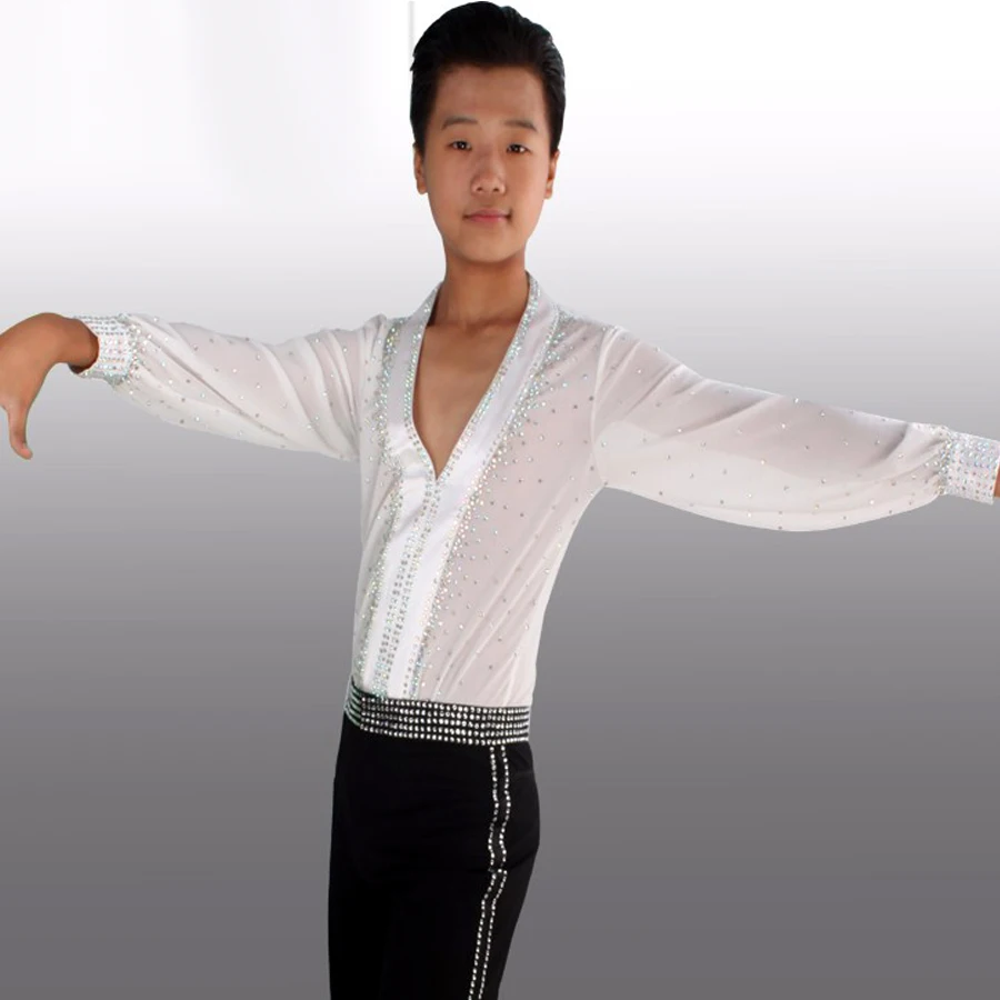 Новое поступление 2017 Детская рубашка для латиноамериканских танцев мальчиков ча