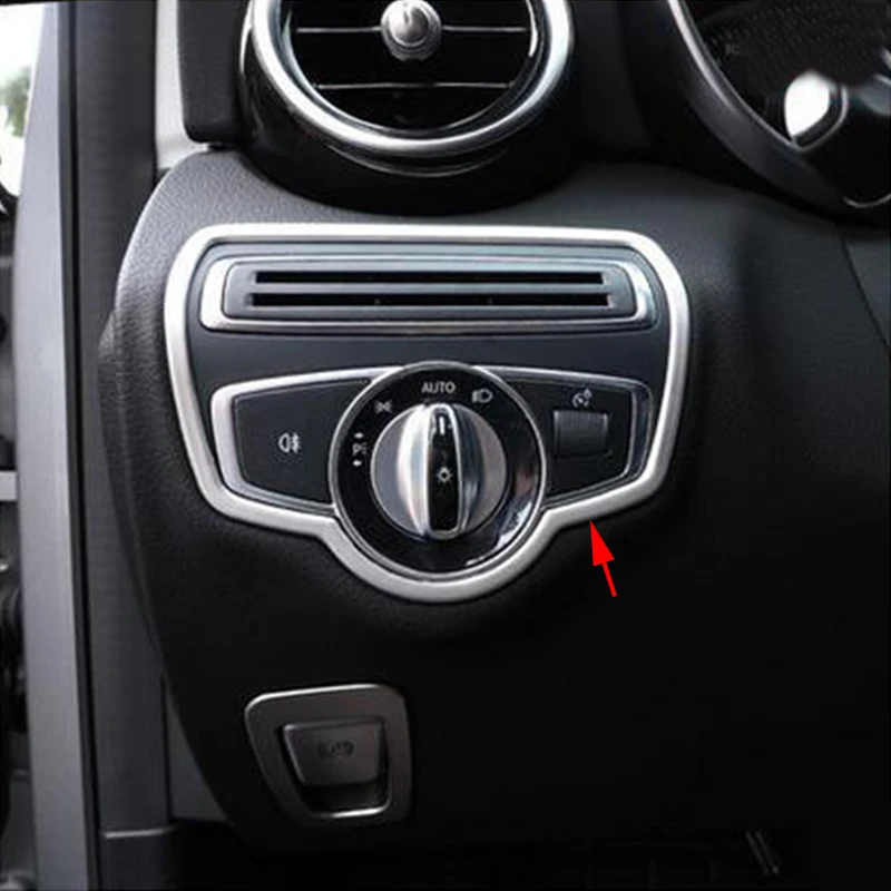 

Stainless Steel Interior Headlight Switch Cover Trim For Mercedes-Benz GLC Class X205 2016-2017 & C Class W205 2015-2017
