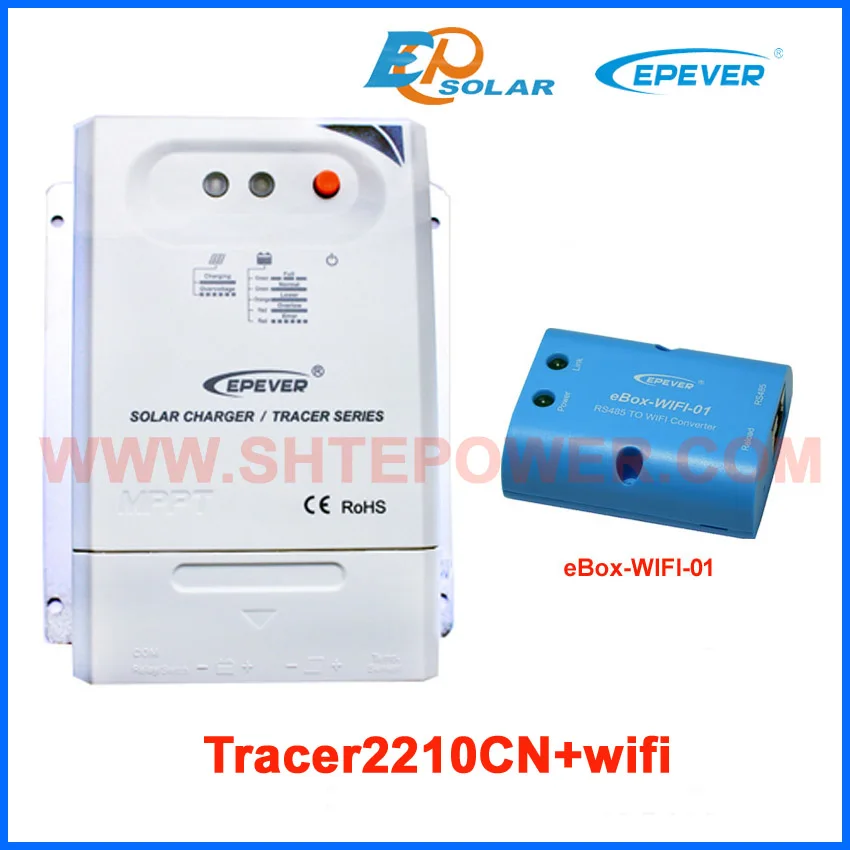 Tracer2210CN Max PV input 100V 12V 24V Auto work solar battery charger controller 20A regulator MPPT EPEVER with wifi BOX | Обустройство