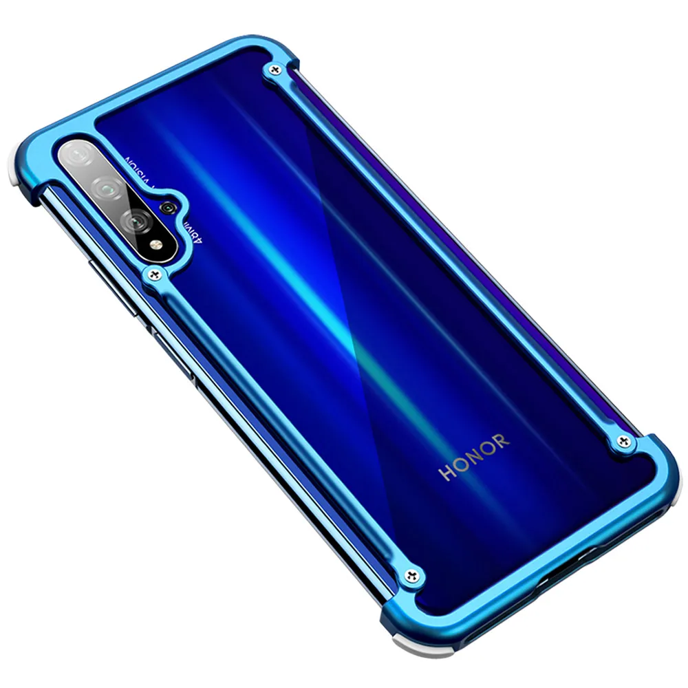 OATSBASF роскошные подушки безопасности металлический чехол для huawei Honor 20 чехол индивидуальный чехол для huawei Честь 20pro чехол тонкий металлический бампер чехол для huawei NOVA - Цвет: blue