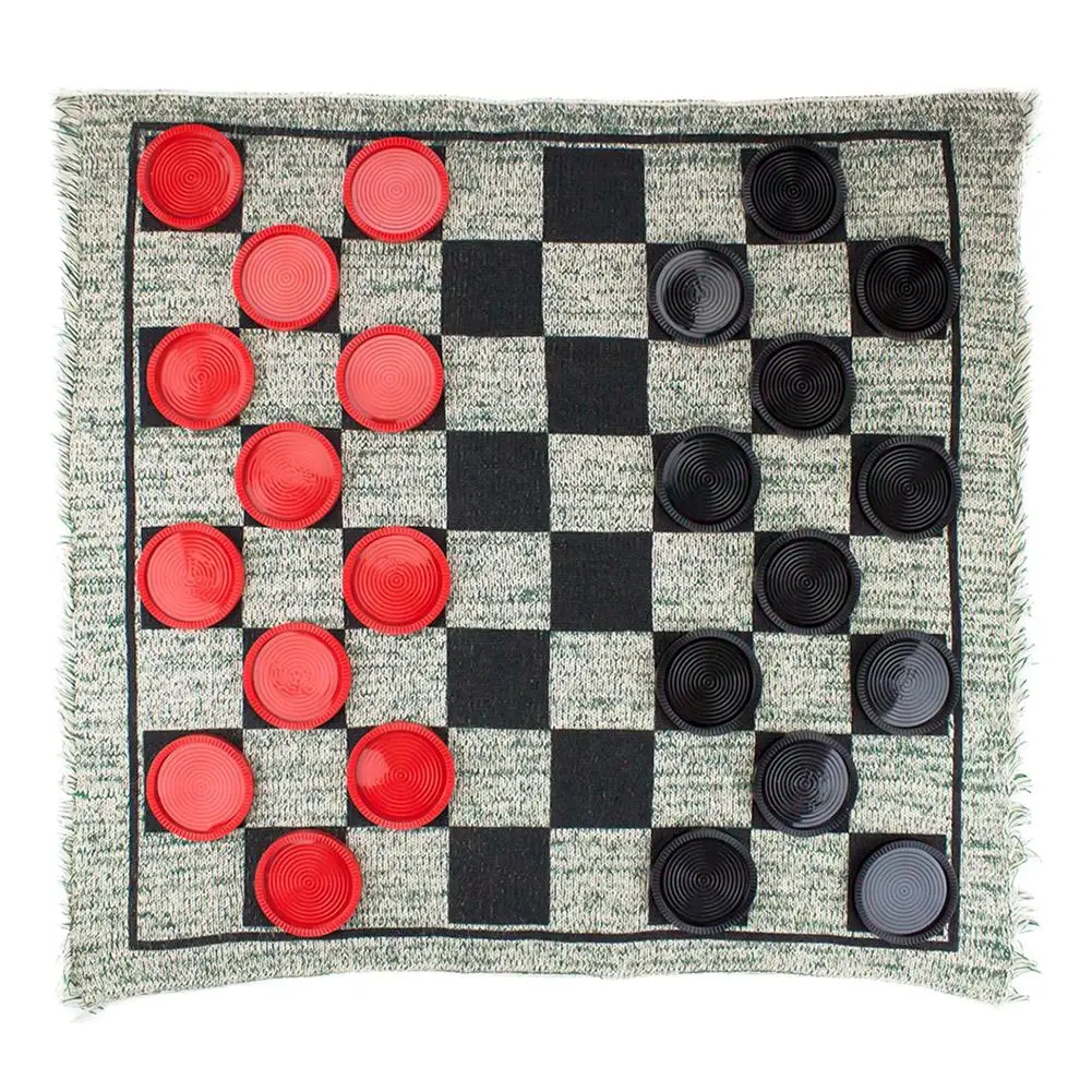 Настольный коврик Giant 3 в 1 шашки Mega Tic Tac Toe с двусторонним ковриком для помещений и