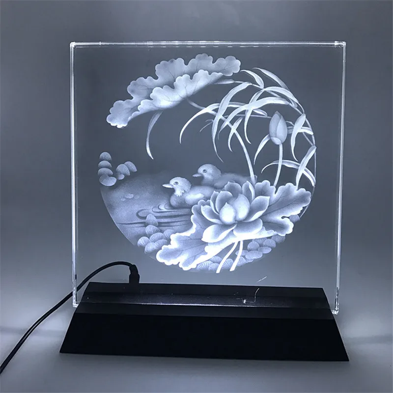 Клаит Светодиодная лампа база 3D Хрустальное стекло подставка База 10