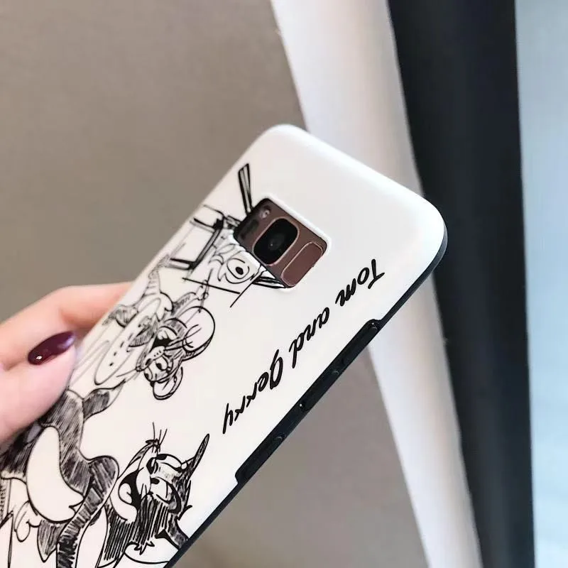 YHBB чехол S Sketch Cat mouse мягкий для samsung Note 8 Note9 милый мультяшный телефона с рисунком в