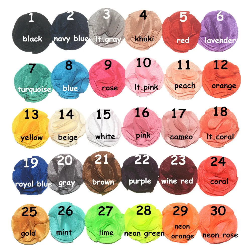 

25 pcs/lot , 5.5 cm Multi-layer Fabric Chiffon Rose FLower for Little Girl Cute Apparel Hair Accessories headband