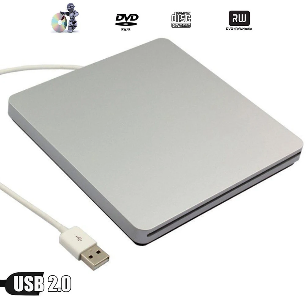 

USB 2,0 внешний слот с нагрузкой CD DVD RW оптический привод горелка Superdrive для ноутбука ПК Macbook XP WIN 7 WIN 8 WIN 10 MAC OS