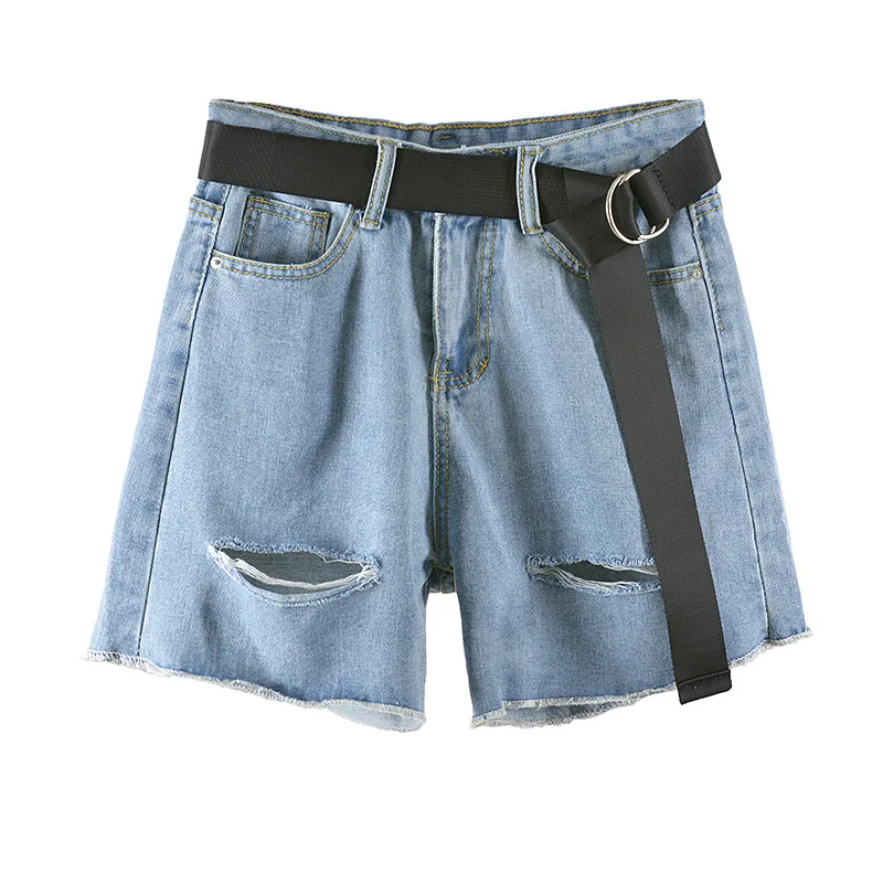 Женские джинсовые шорты с высокой талией повседневные облегающие большого
