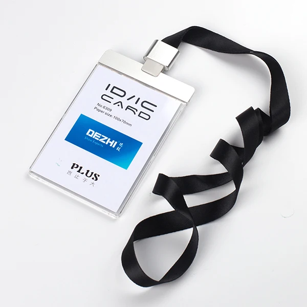 Dezhi ID Holder показывает набор рабочих карт 10x7 см идентификационная карта телескопическая куртка прозрачный ID бейдж чехол прозрачный - Цвет: M-silver black sets