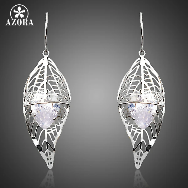 Женские яркие серьги AZORA прозрачные подвески с фианитом класса ААА TE0250|earrings