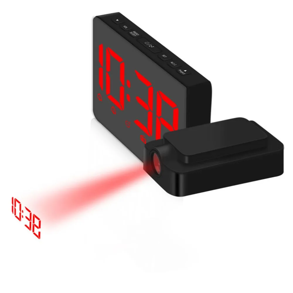Alarm Clock ABS Radio Red Light FM Digital Novel Children Like Europe Projection Bedroom Rectangle Cool Home | Дом и сад