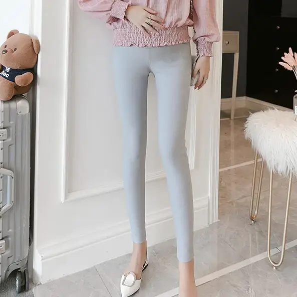 Серый 1662# Strech Cotton Skinny Maternity Legging Autumn Fashion Slim Pants Clothes for Pregnant Women Belly Pregnancy Clothing - Цвет: Серый