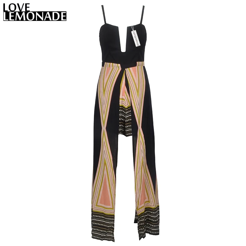 Love & лимонад v образным вырезом Цвет Геометрическая шить Комбинезоны ТБ 9036|geometric