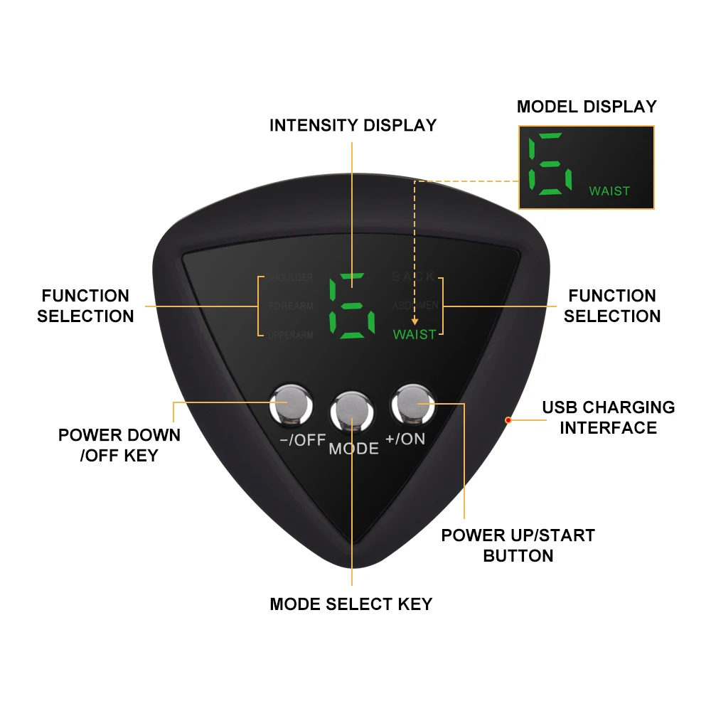 Перезаряжаемый умный ABS стимулятор светодиодный дисплей мышц живота тренажер EMS