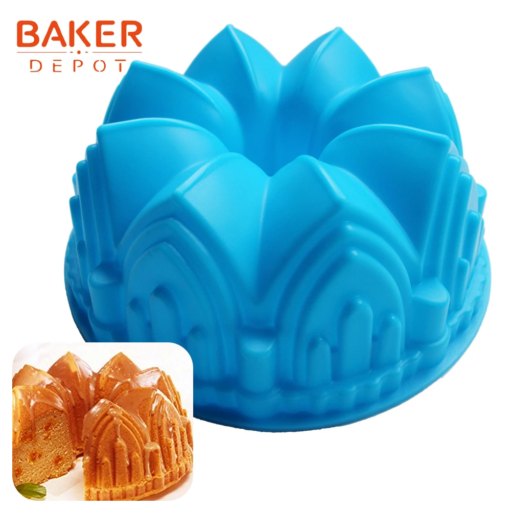 SCM-003-4 BAKER DEPOT, силиконовая форма для тортов, в форме цветка, в форме короны, кондитерские инструменты для выпечки, 3D, для хлеба, в форме большого торта, форма для пиццы, сделай сам, на день рождения, свадьбу - Цвет: SCM-003-4