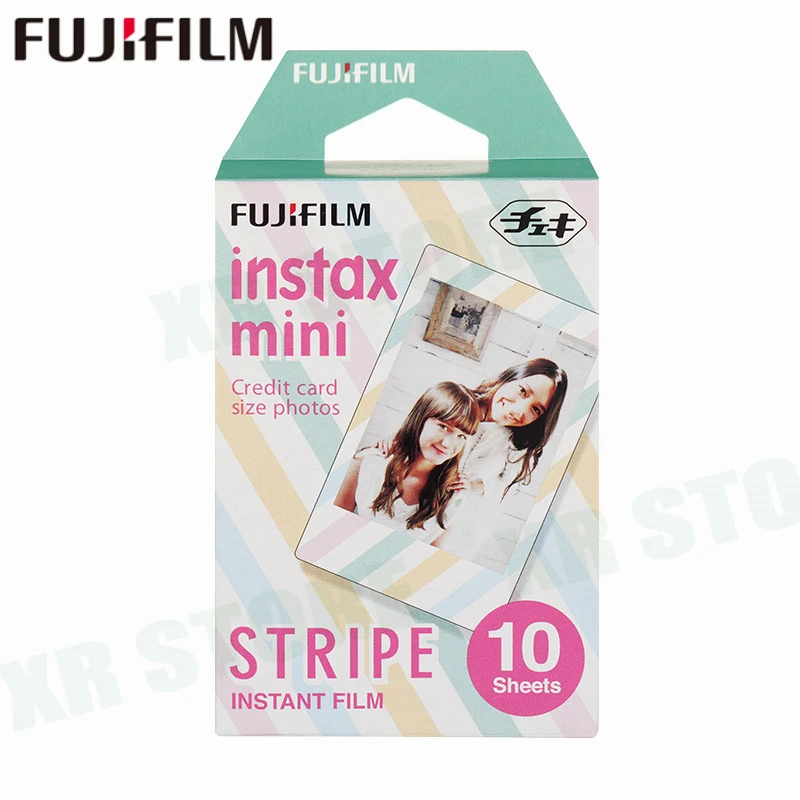 Fujifilm Instax Mini 11 8 9 Film Stripe Fuji Instant Photo Paper 10 Sheets For 70 7s 50s 50i 90 25 Share SP-1 2 Lomo Camera | Электроника